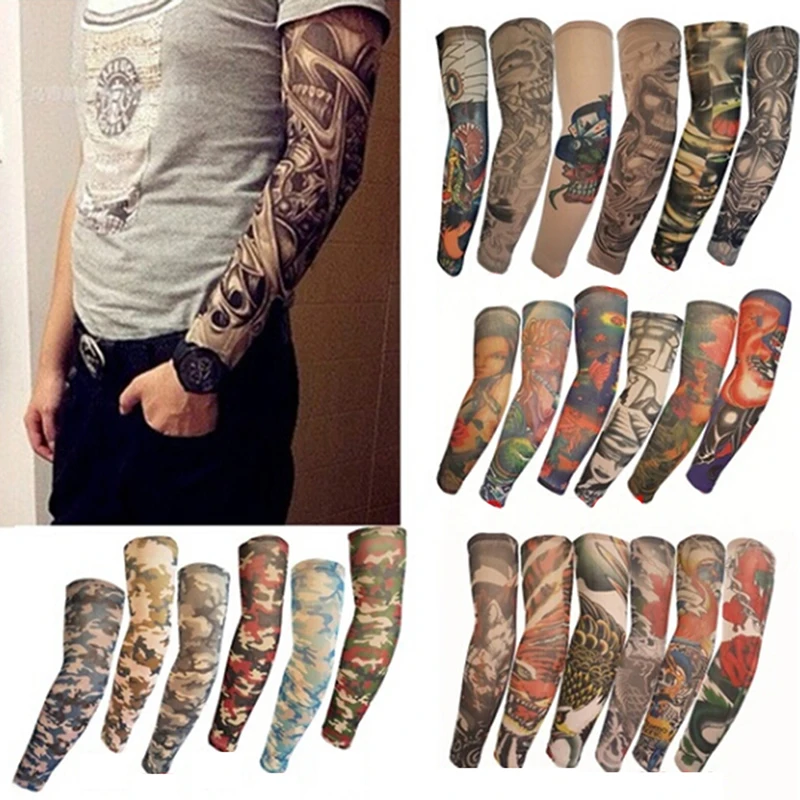 Arm Sleeve Tattoo Simulation UV Protection Outdoor For sun protection arm sleeves
