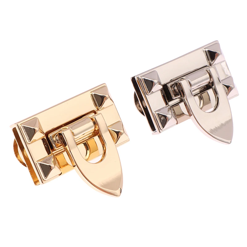 Metal Square Oval Twist Lock Tiny Bag Turn Lock Twist Lock Clasp Leather Craft Women Bag Handbag Shoulder Bag Purse DIY Hardware