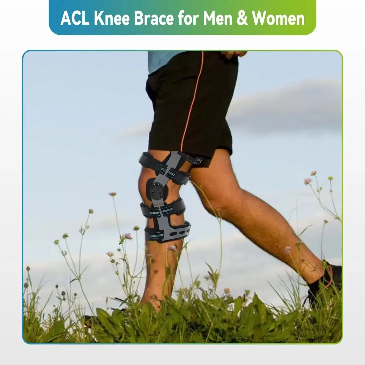 Knee Brace for ACL/MCL/PCL/Ligament Injury, Meniscus Tear, Joint Pain Relief - Functional ACL Knee Support Brace for Men & Women 6