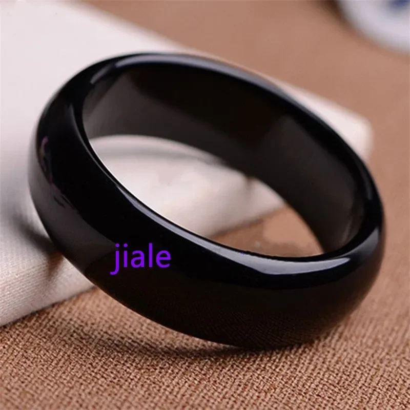 Jia le/ Natural/ Brazilian Black Agate Bangles Accessories Fashion Women Fine Jewelry Banquet Party Wide Bar Bracelet Mom Gift
