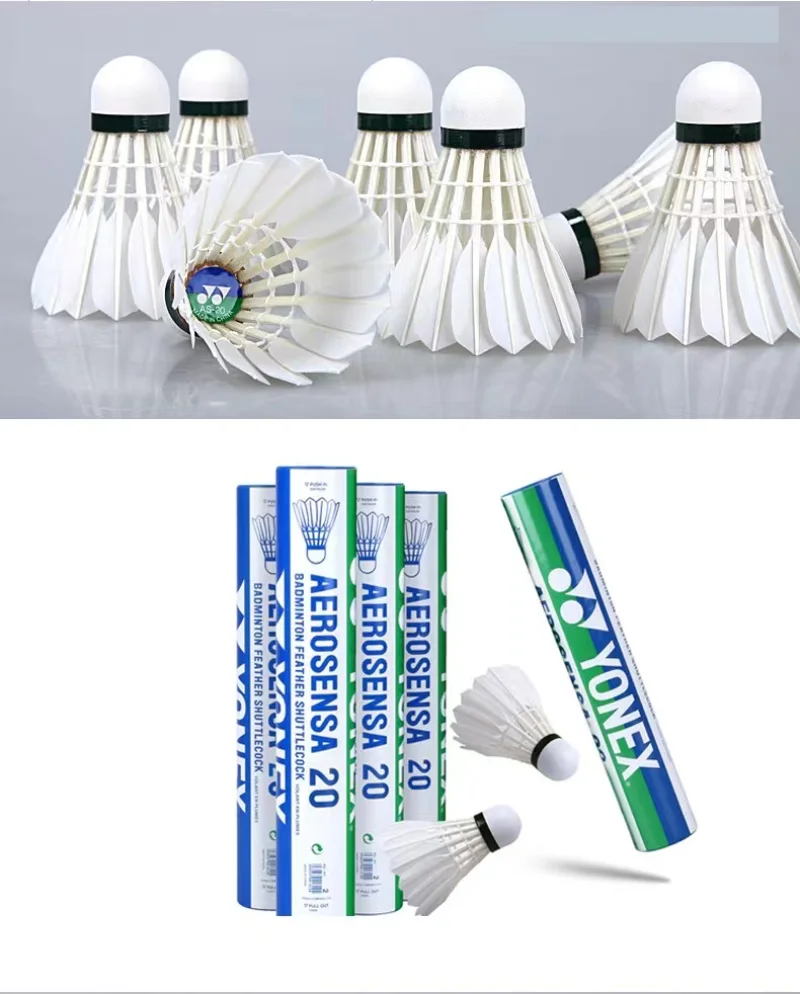 YONEX Badminton 12PCS AS30 40 50 Goose Feather High Quality Material Professional Training Game Ball