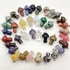 Wholesale Natural Gem Stone Quartz Crystal agate Mix Mushroom Pendant For Charms DIY Jewelry Making Necklace Accessories 20Pcs 3