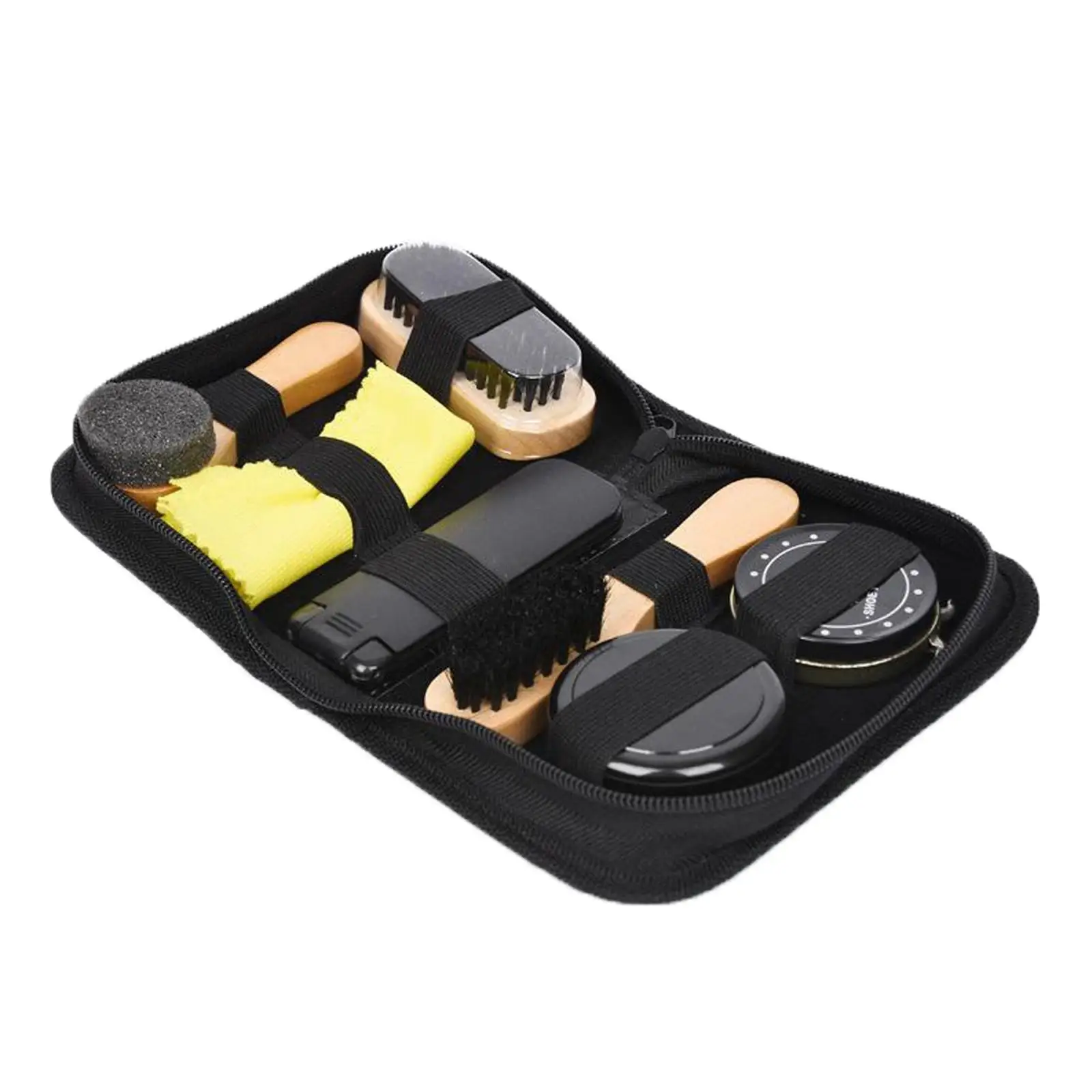 7 Pcs/ Shoes Portable with Storage Bag for Leather Shoes Boots Sneakers Cleaning Set Brush Shine Polishing Tool