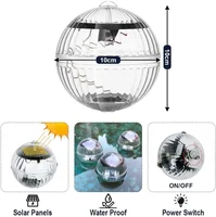 Lampes solaires flottantes LED 2026 pour piscine, boule lumineuse à panneau solaire pour bassin, étanche, spectacle de lumières disco changeantes de couleur 3