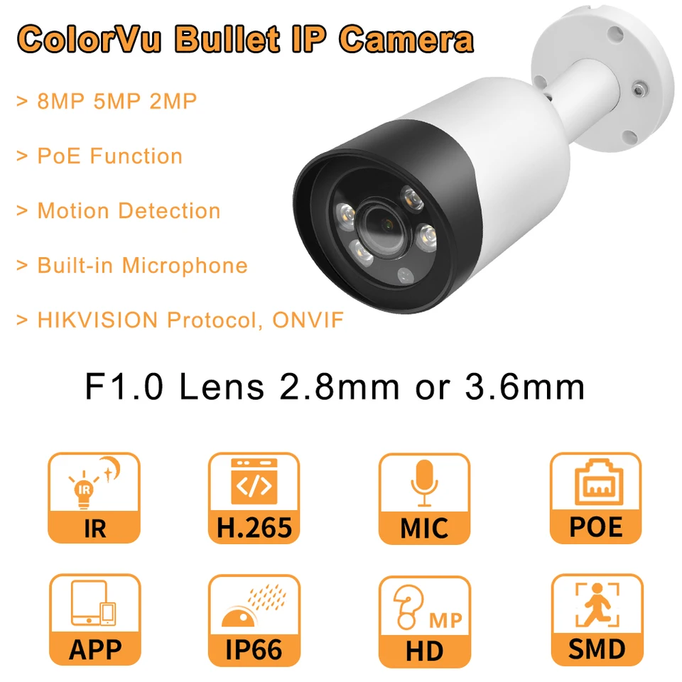 Hikvision 4K ColorVu Bullet IP Camera 8MP