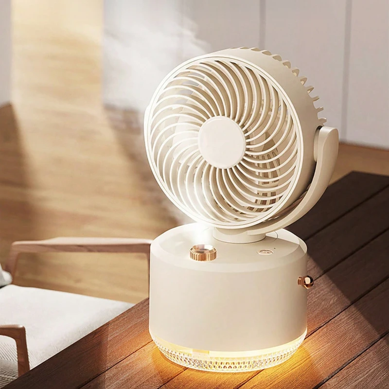 2-in-1 Desk Fan with Humidifier Ultra Quiet, USB Powered Personal Cooling Fan with Mist Mode for Office & Home