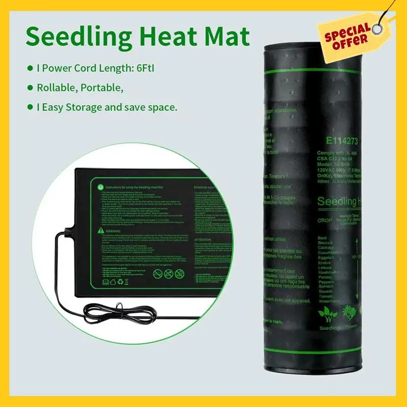 A45G-Seedling Heating Mat,Warm Hydroponic Heating Mat For Seed Starting,Indoor Gardening,Waterproof Plant Mat US Plug