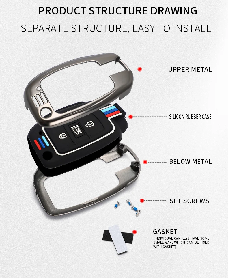 Car Key Case Cover Shell For Hyundai Elantra Verna Solaris i30 2012 2011 2013 2014 2015 2016 Keychain Auto Accessories - Sbc85b10b8e564814a7effa742616164bo