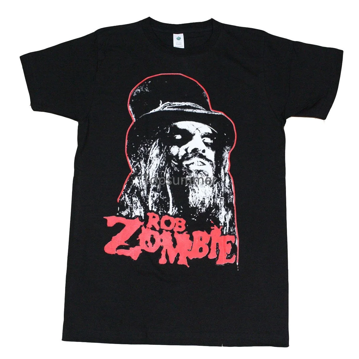 

Rob Zombie Men'S T-Shirt Black With Red Logo Men Brand Printed 100% Cotton T Shirt Harajuku Funny Rick Tee Shirts