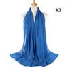 Musulman en mousseline de soie Hijab femmes bulle en mousseline de soie écharpe pour femmes dames voile musulman Islam couleur unie malaisie Musulman Wrap foulards