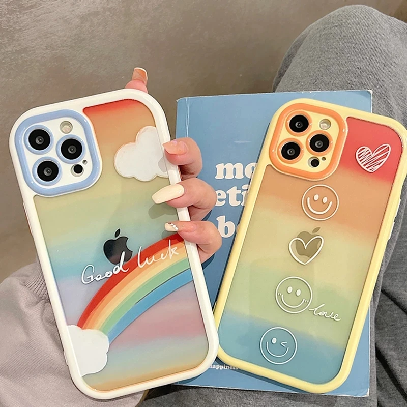 Funny Smile Face Love Heart Phone Case For iPhone 14 Pro 13 12 11 Pro