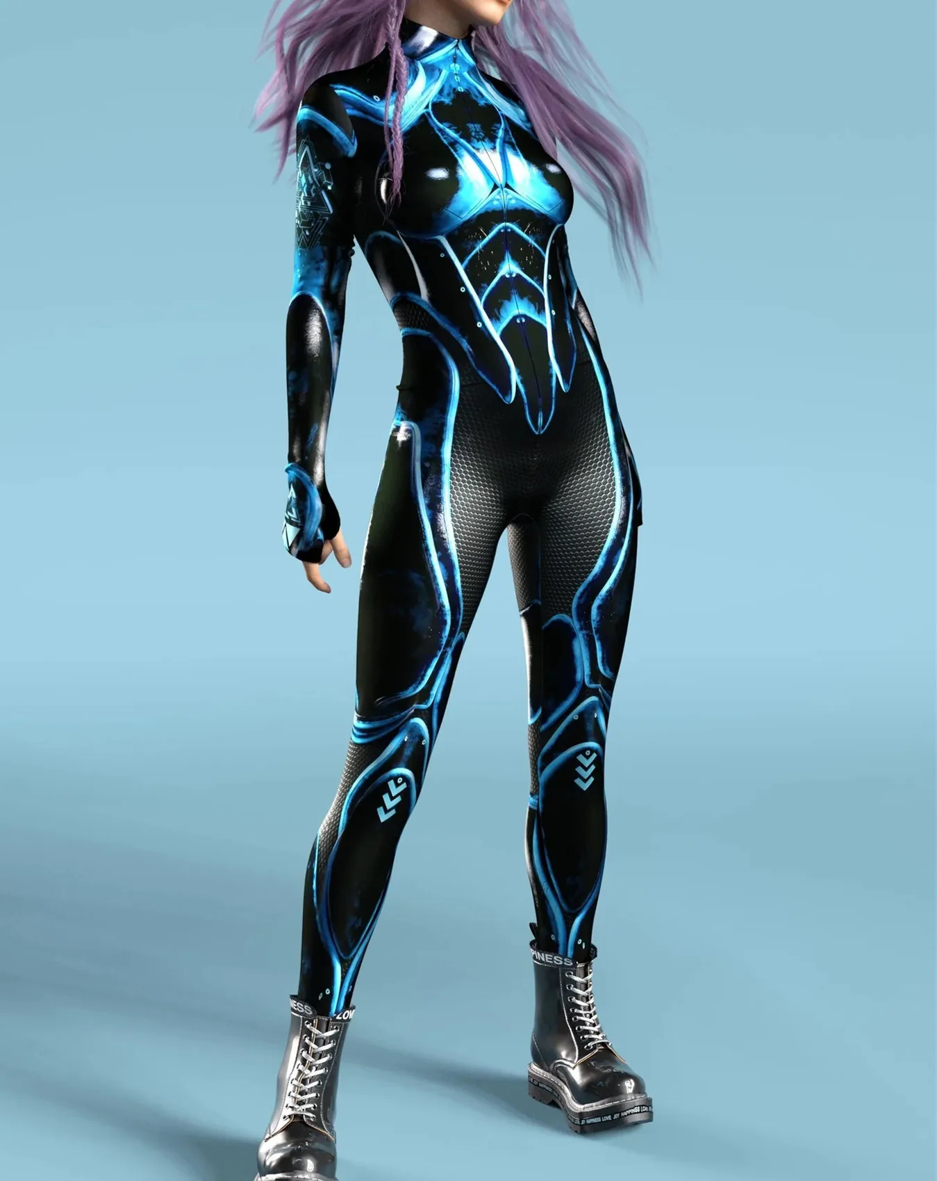 

Zabrina 2023 Women Halloween Costume Jumpsuit Fish Digital Printing Long Sleeve Cosplay One Piece Bodysuit Jumpsuits Wear Party