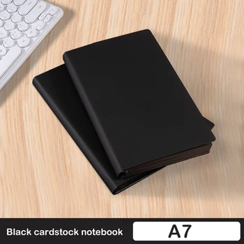 Quaderno nero A7; 5,7 pollici/3,54 pollici, due tipi di pagine interne tra cui scegliere: un piccolo quaderno per scrivere piani in viaggio
