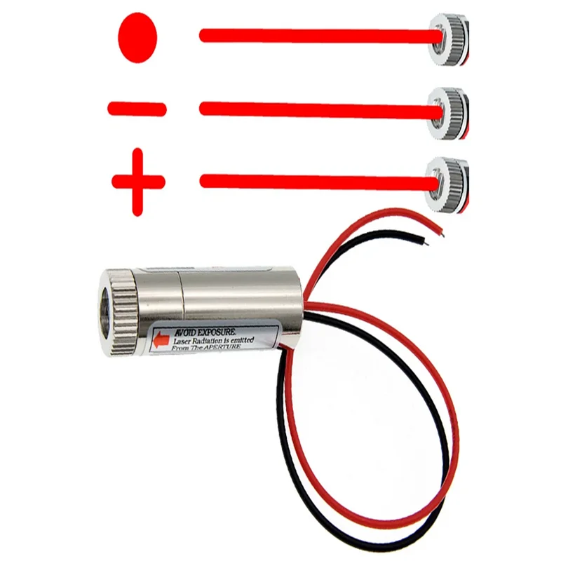 650nm 5mW Red Point / Line / Cross laser module head Glass Lens Focusable Industrial Class