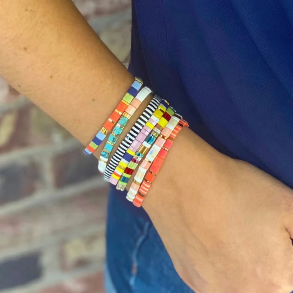 

YASTYT Miyuki Tila Bracelet Fashion Handmade Jewelry 7 Selections Glass Seed Beaded Multicolor Bracelets for Women Jewellery