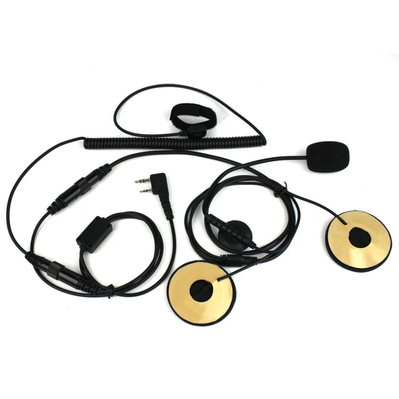 

2 ping Helmet Headset Earpiece For BAOFENG UV5 BF-480 490 Nylon buckle tape For communication Useful Practical