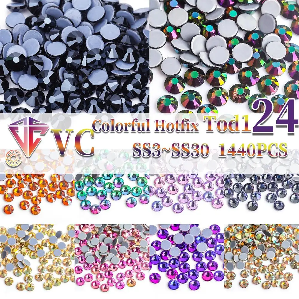 Qualità Vc Tutto Nuovo Cristallo Viola/Metallo Strass Hotfix Strass Di Vetro Ferro Su Pietra Per Nail Art Cucito E Decorazione Del Tessuto