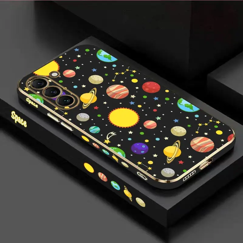 Custodia Per Telefono Con Placcatura Di Lusso Cosmic Culture Per Samsung Galaxy S23 S23 Plus S23 Ultra S23 Fe S22 S24 S22 Plus S21Fe S21 S20 Cover