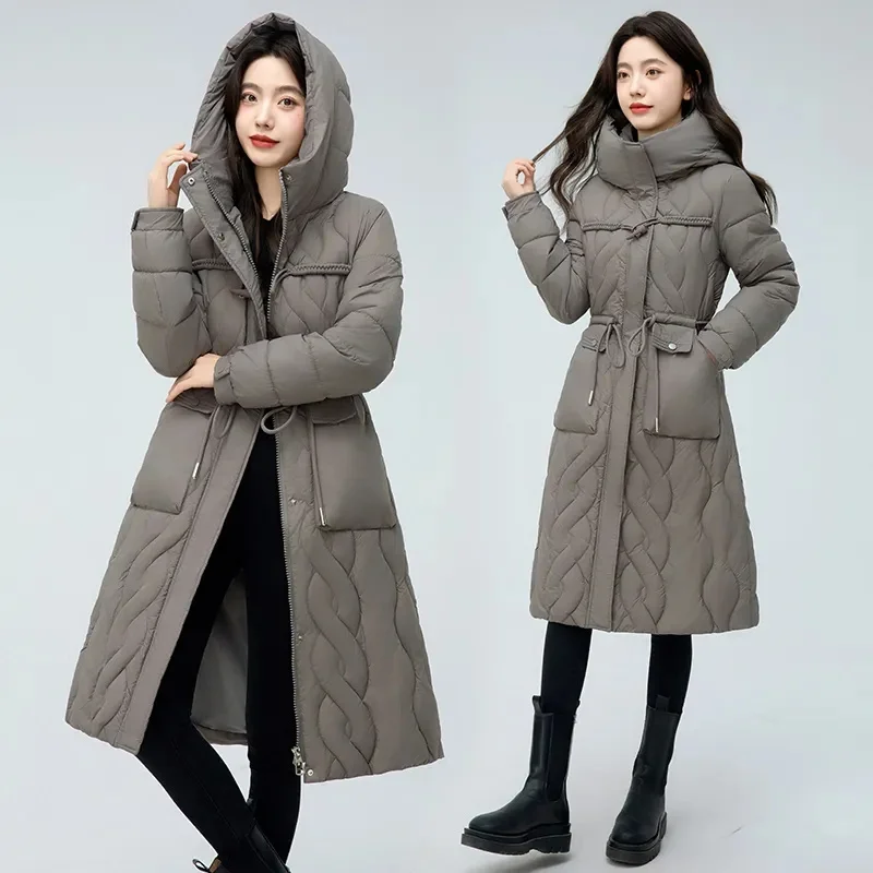 

2024 New Fashion Women's Puffer Jacket Loose Cotton Padded Coats Winter Hooded Parkas Thick Warm Wadded Jackets Outerwear