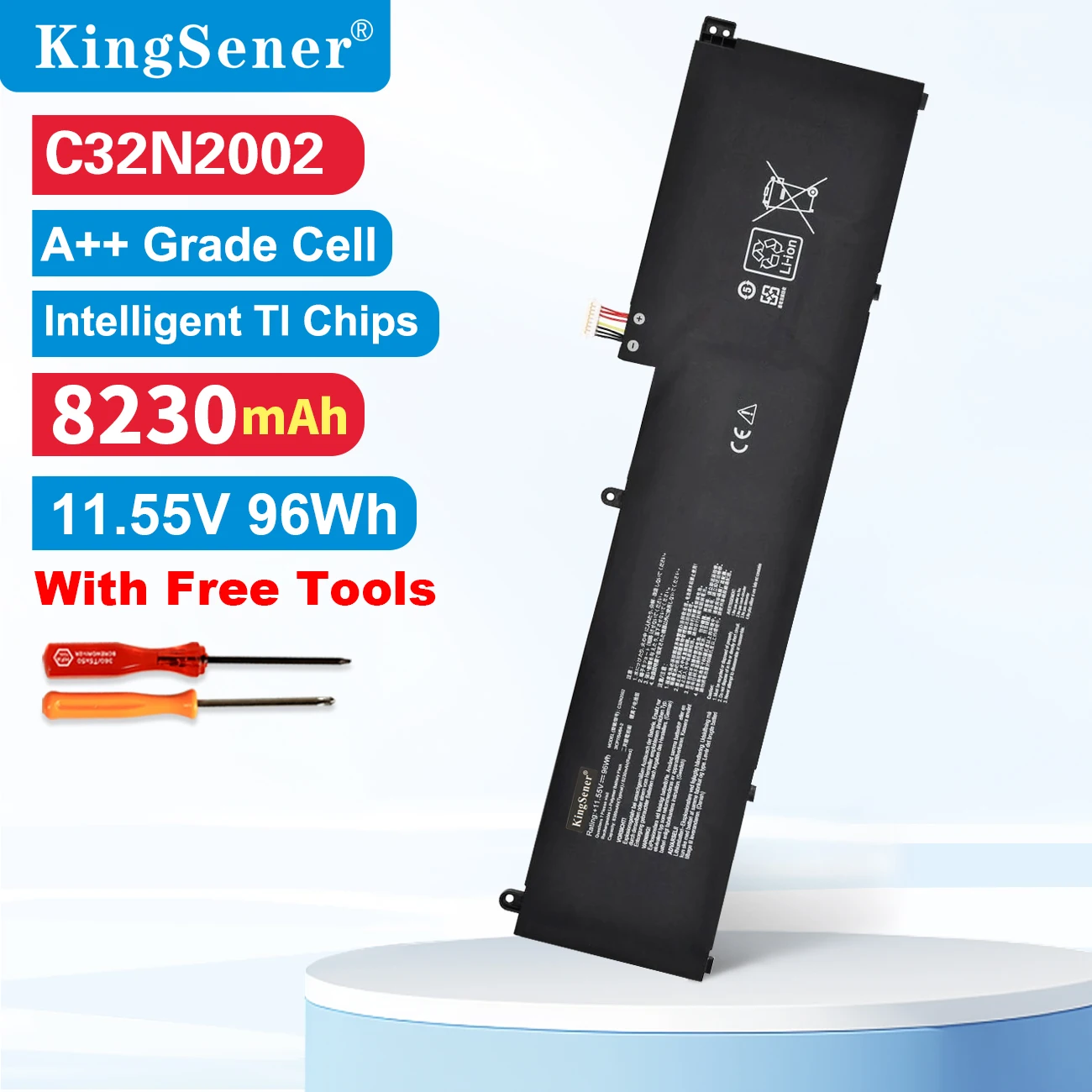Bateria de Portátil para Asus Zenbook Pro 15 Oled Um535 Um535q Um535qe Um535qa Um535qh Ux535 Ux535l Ux535li 96wh Kingsener-c32n2002