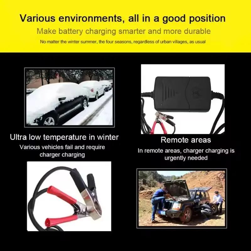 Compact Automatic 12V 1A Car Battery Charger