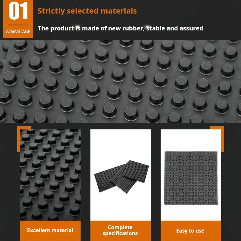 Double-Sided Particle Raised Rubber Shock-Absorbing Pad Anti