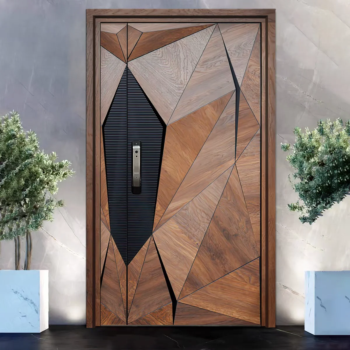 Sixinalu Entrance Doors Light Strip 1S.q Exterior Gate Entry Door Aluminum Front Casement Door Panel Home Decor Custom