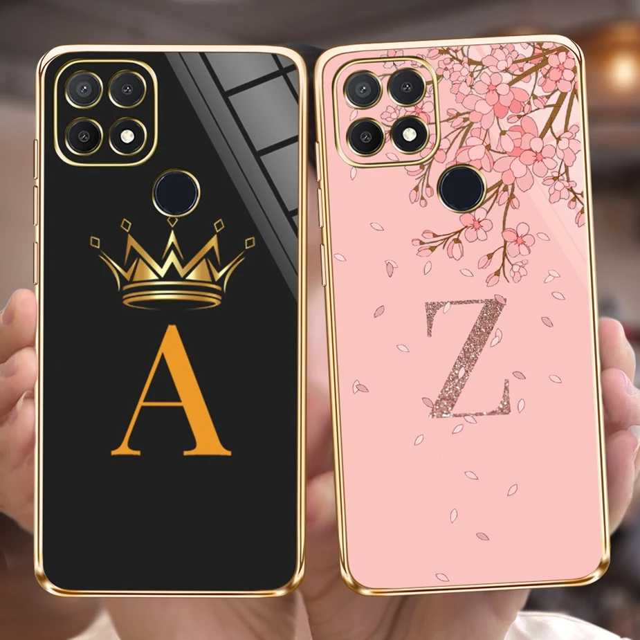 Для Oppo A15 чехол Oppo A15s Роскошный чехол 26 букв Мягкий силиконовый чехол для Oppo A15 A15s OppoA15 задняя крышка бампер