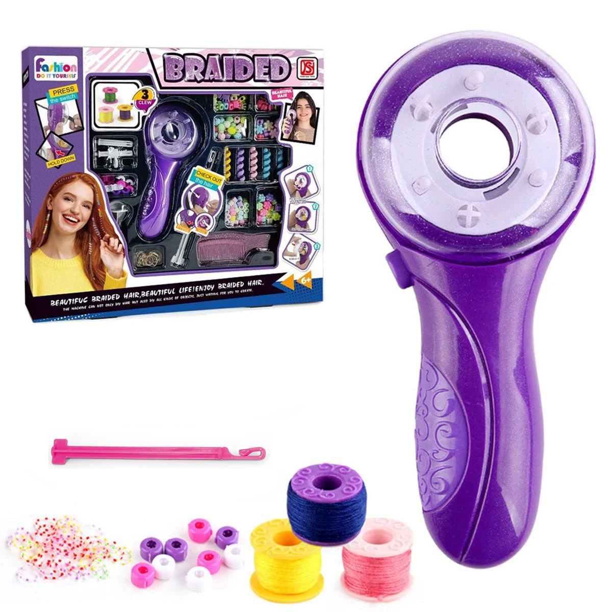 Kit de trenzador de pelo eléctrico para niños, herramienta de