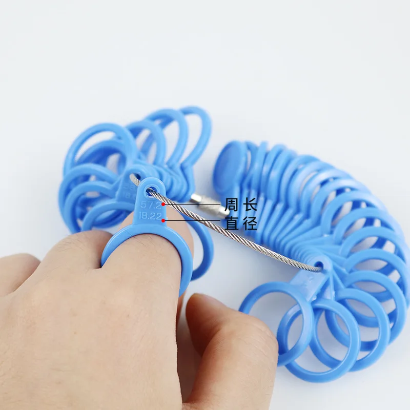 Ring Sizer Measure, Finger Stick Size Ruler, Jewelry Tool Kit, Plastic Ring Loop Set Measurement