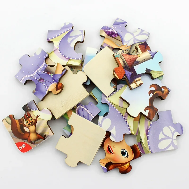 Disney Princess elsa anna Frozen Mickey Wooden Box Puzzle Early Education sofia Puzzle Toys Children gift