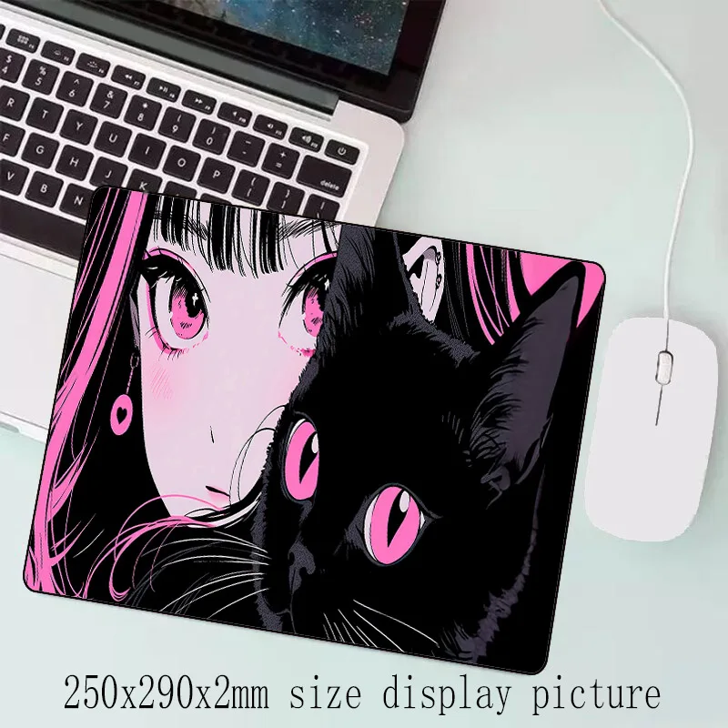 Kawaii Black Kitten Mouse Pad Image 15