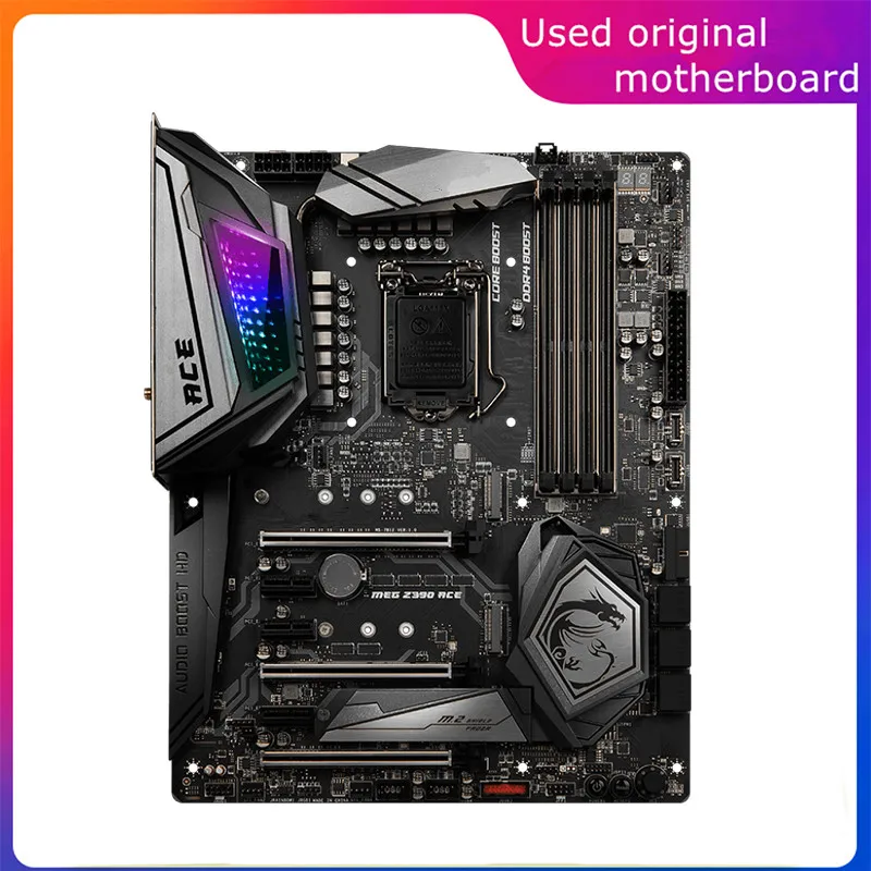 Usato Lga 1151 Per Intel Z390 Meg Z390 Ace Computer Usb3.0 Sata3 Scheda Madre Ddr4 64Gb Scheda Madre Desktop