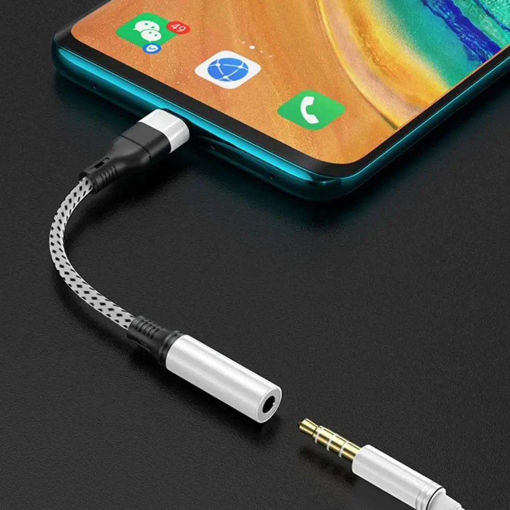 USB Type C Headphone Adapter Cable Weave 3.5 Jack Type-c 3 5 Jack Audio Cable Braided Converter USB C To 3.5 MM Adapter usb to type c adapter,type c to 3.5mm adapter,usb to 3.5mm adapter,3.5mm audio cable,type c aux adapter,type c to aux adapter,3.5mm audio adapter,audio headphone adapter