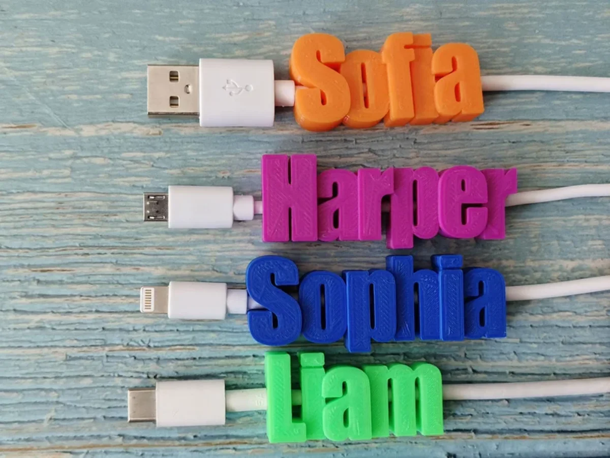 Пользовательское зарядное устройство с двухслойным именем, эронилизованный кабель, бирки, 3D печать, пользовательский Уникальный рождественский подарок, день рождения, аксессуары для iPhone