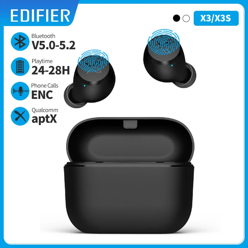 Edifier X3 TWS Wireless Bluetooth Earphone bluetooth 5.2 voice assistant touch control voice assistant up to 28hrs playback