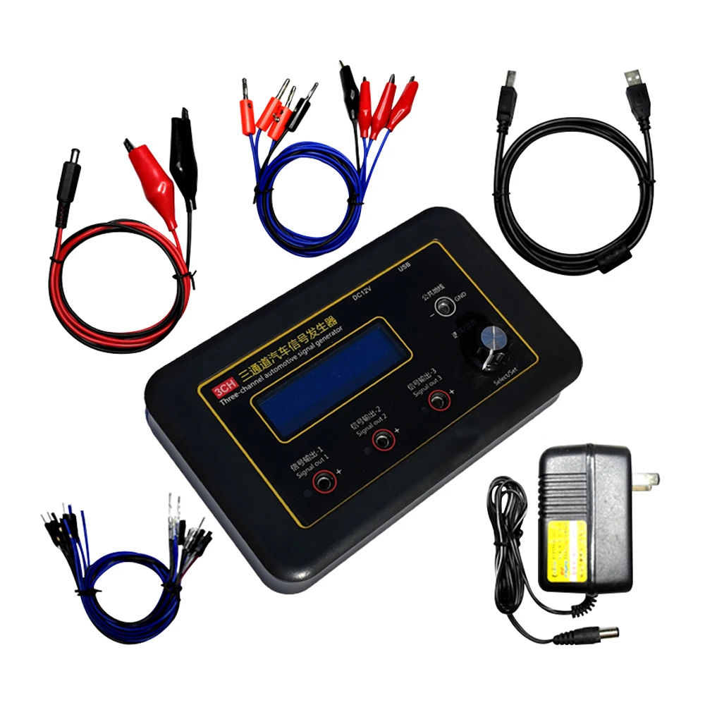 

AM-3CH Three Channel Automobile Signal Generator Crankshaft Camshaft Sensor Simulator Car ECU Computers Maintenance Tester