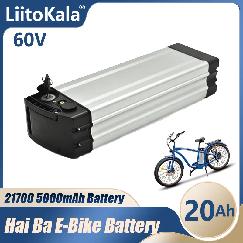 

LiitoKala 60V 20Ah Haiba Electric Bicycle Lithium Battery mid tube for Folding E-Bike Fat Tire Beach Cruiser Electric Motorcycle