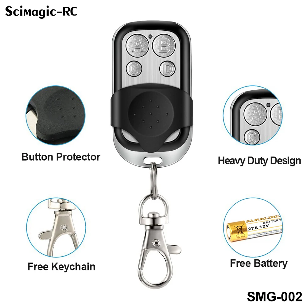 Universal 433MHz Garage Remote Control Compatible With 433.92MHz Fixed Code Gate Control Keyfob Transmitter Garage Door Gate 3