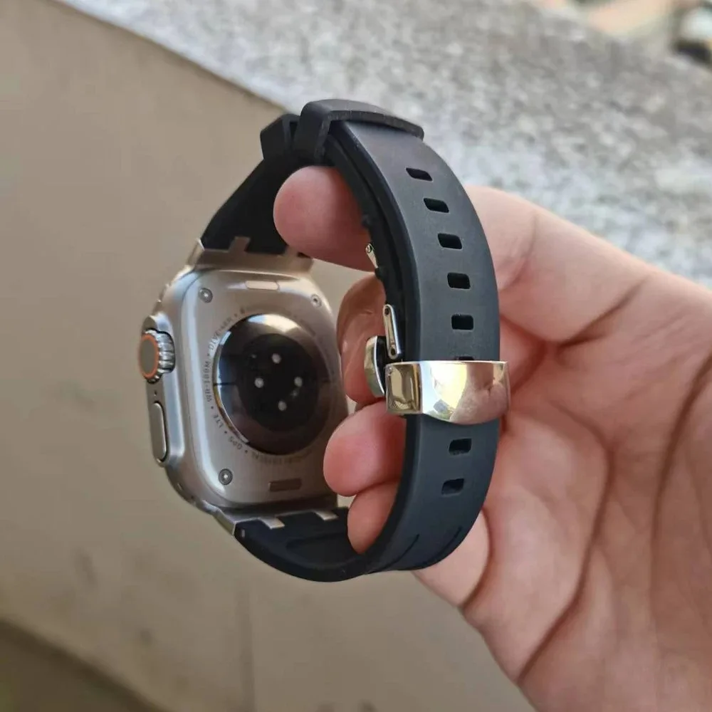 Titanium Color Silicone Watchband Bracelet