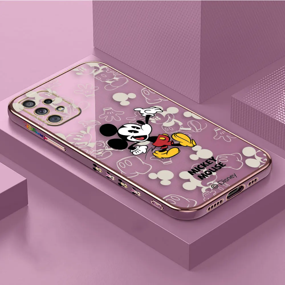 Smooth E-TPU Phone Case For Samsung Galaxy A73 A72 A71 A54 A53 A52 A51 A33 A32 A23 A22 A12 A14 5G Case Cute Mickey Minnie Mouse