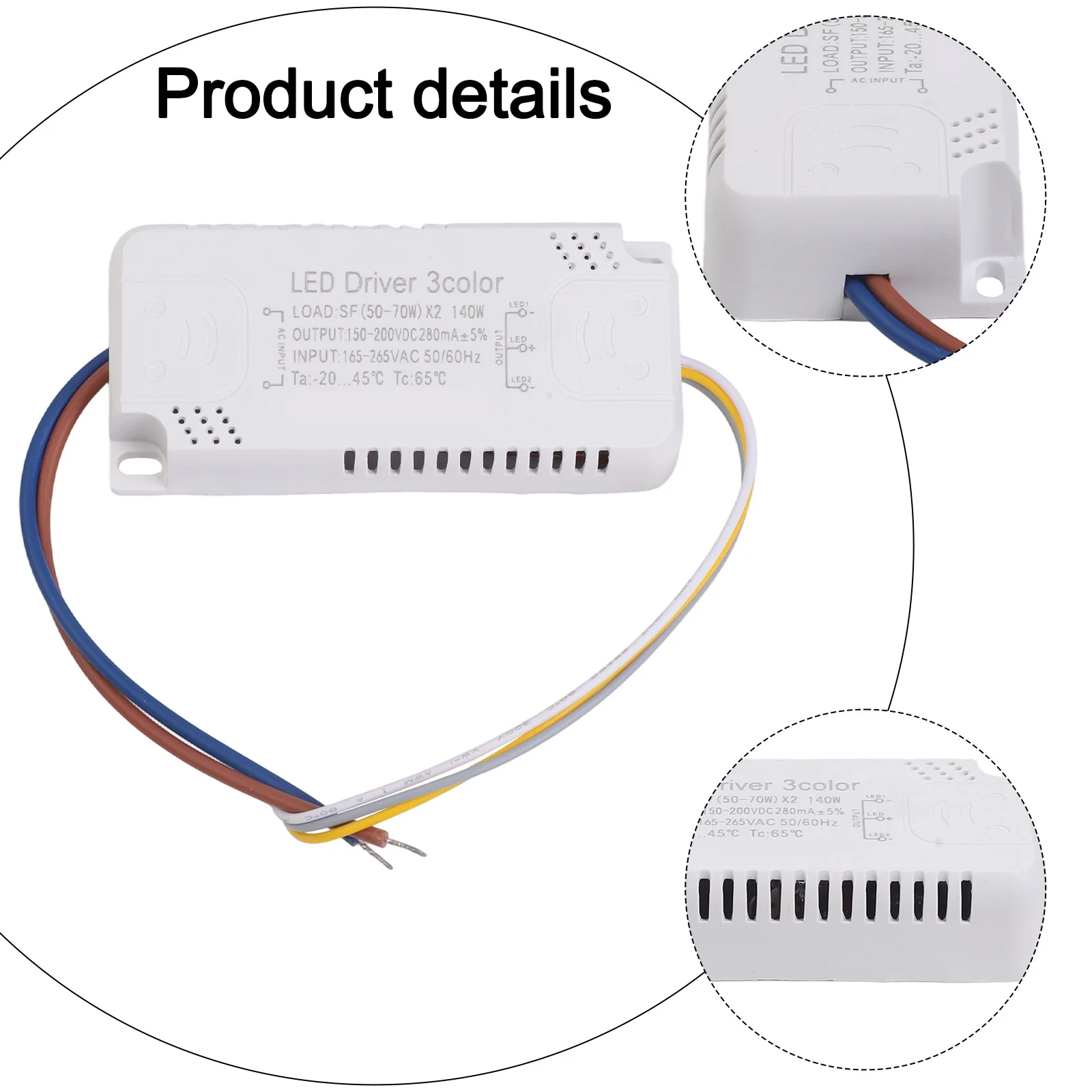 LED Driver 3color Adapter 8-24W 20-40W 30-50W 40-60W 50-70W For LED Lighting Non-Isolating Transformer Driver Replacement