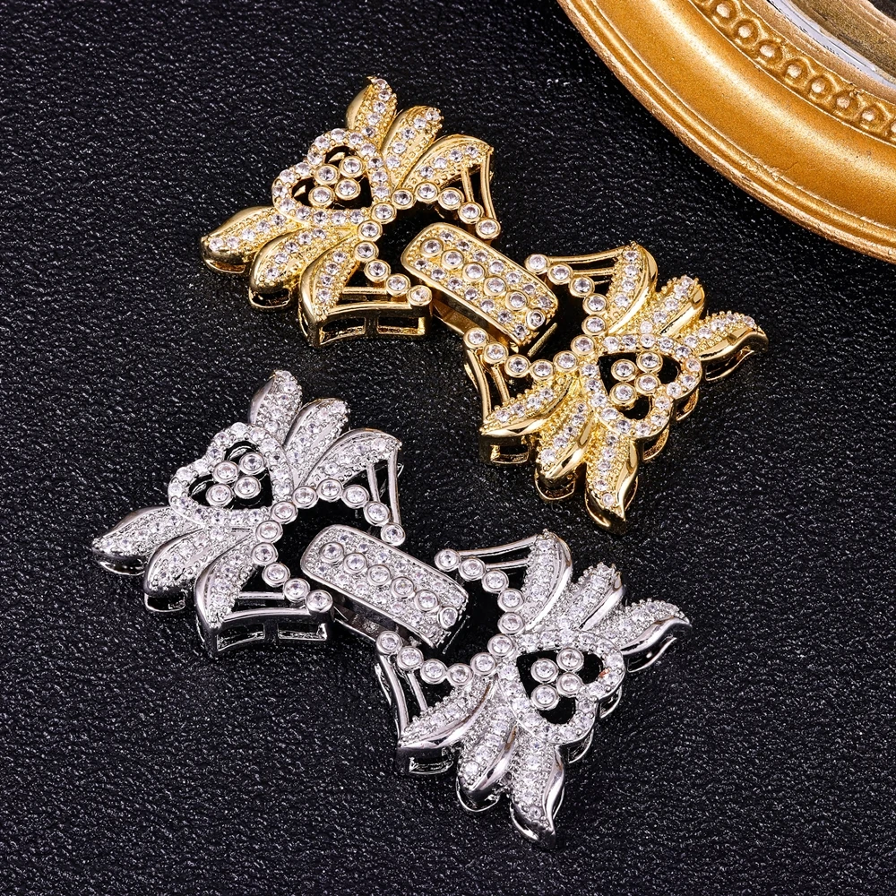 Juya DIY 바느질 비즈 쥬얼리 액세서리 18K 골드 실버 도금 장식 꽃 커넥터 패스너 후크 걸쇠 용품