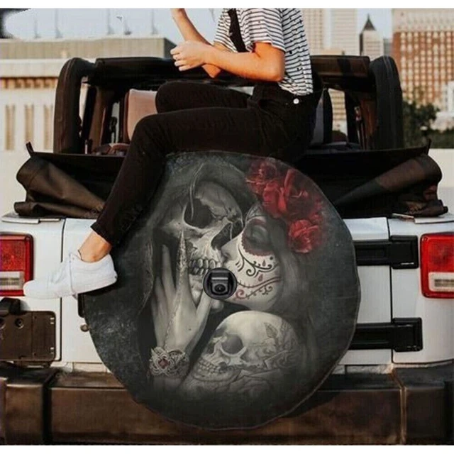 Skull Girl And Reaper Couple Love Spare Tire Protectors Holes For Halloween  Made With Your Size Soft Spare Wheel Tire Cover Tire Accessories  AliExpress