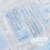 4pcs/box Simplicity Gel Pen Fashion Blue White Solid Color Stationery Pen 0.38/0.5mm Black Ink Gel Pen Writing Supplies Student 3