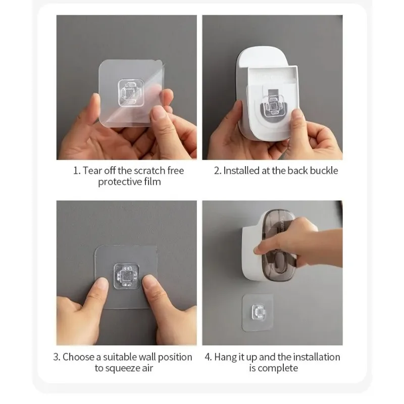 4PCS Automatic Toothpaste Dispenser Bathroom Accessories Wall Mount Lazy Toothpaste Squeezer Toothbrush Holder