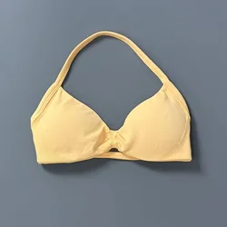 Women's High - Support Strappy Sports Bra - Seamless Push - Up Workout Top - S (Peach Sorbet)