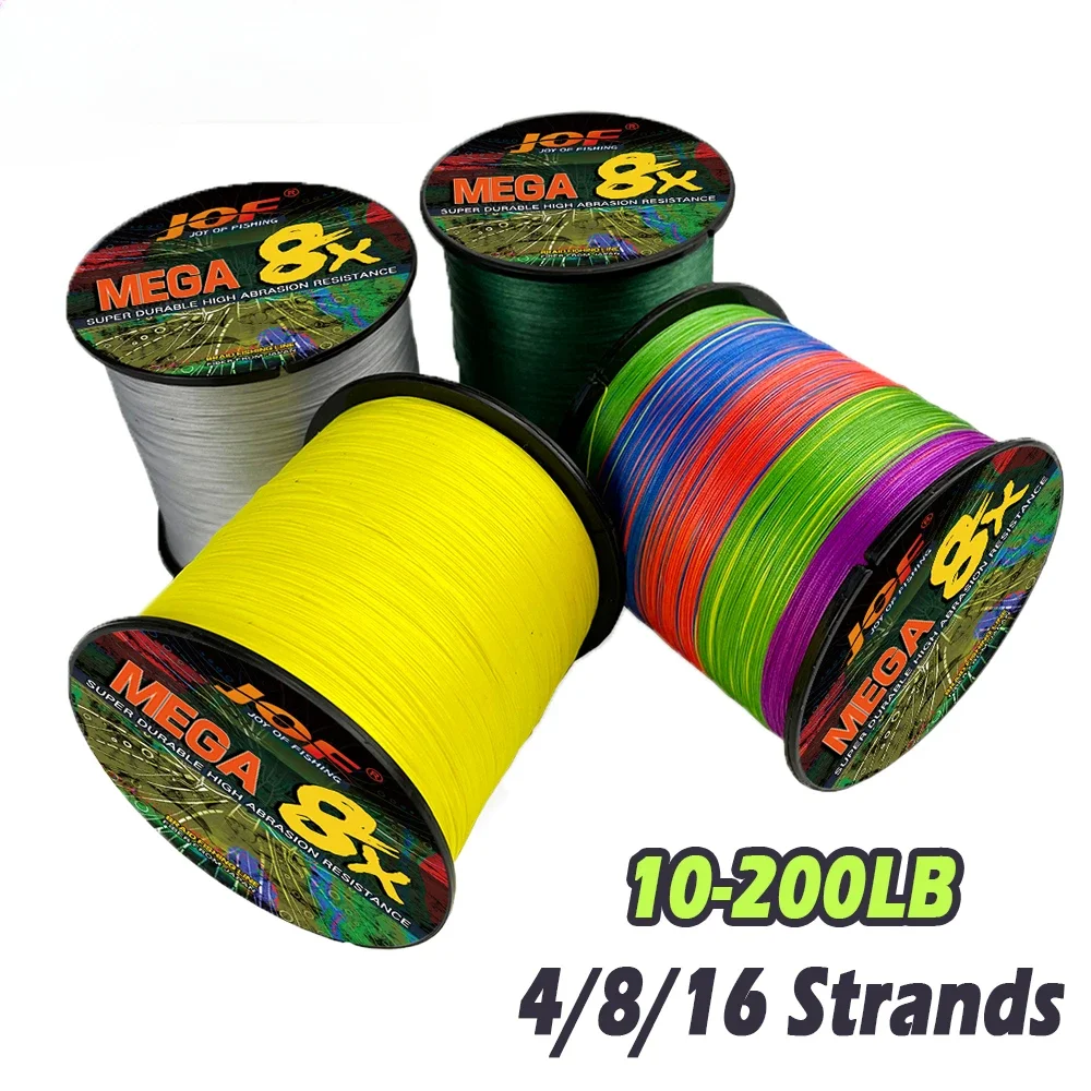 JOF Fishing Line 500M 4/8/16 Strands Wear-resistant Multifilament Braided Wire x4/x8/x16 10LB-200LB Fishing Accessories PE Line 5