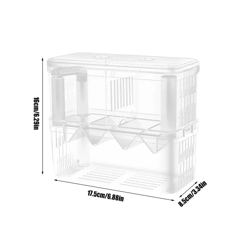 L99A-Fish Breeding Box Double-Layer Acrylic Breeding Tank Isolation Box Transparent Detachable Hatching For Guppy Shrimp