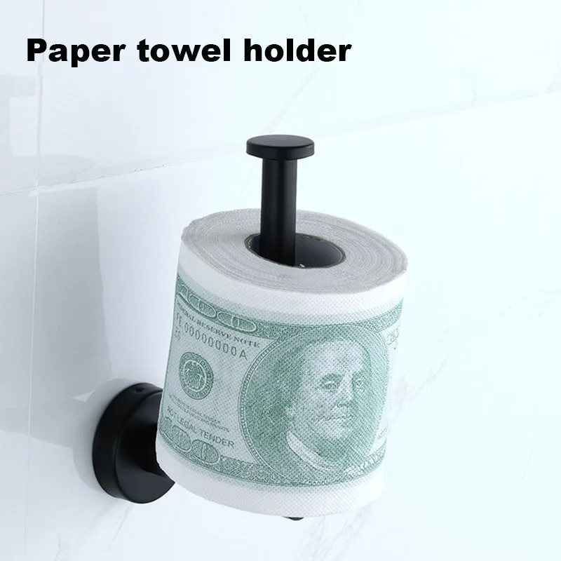 Silver Black Robe Hook Towel Rails Bar Rack Shelf Tissue Paper Stainless Steel Bathroom Hardware Set Bathroom Accessories O towel rack towel holder bathroom hardware set